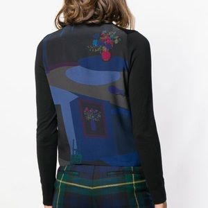 Paul Smith ’Still Life Bouquet' Wool-Silk Cardigan